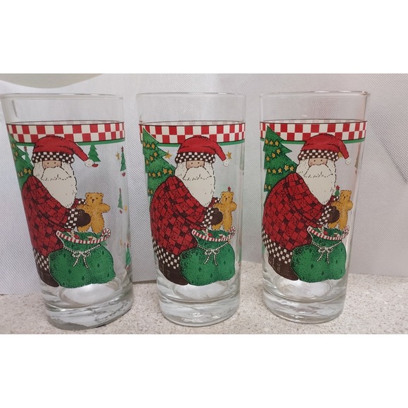 Anchor Hocking Other - Anchor Hocking Mumm MAGIC‎ OF SANTA - Set of 3 - 6 1/4" HIGHBALL GLASSES Vintage